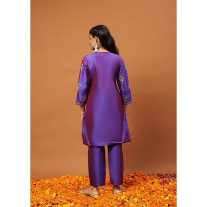 House of Chikankari Purple Kurti with Pant