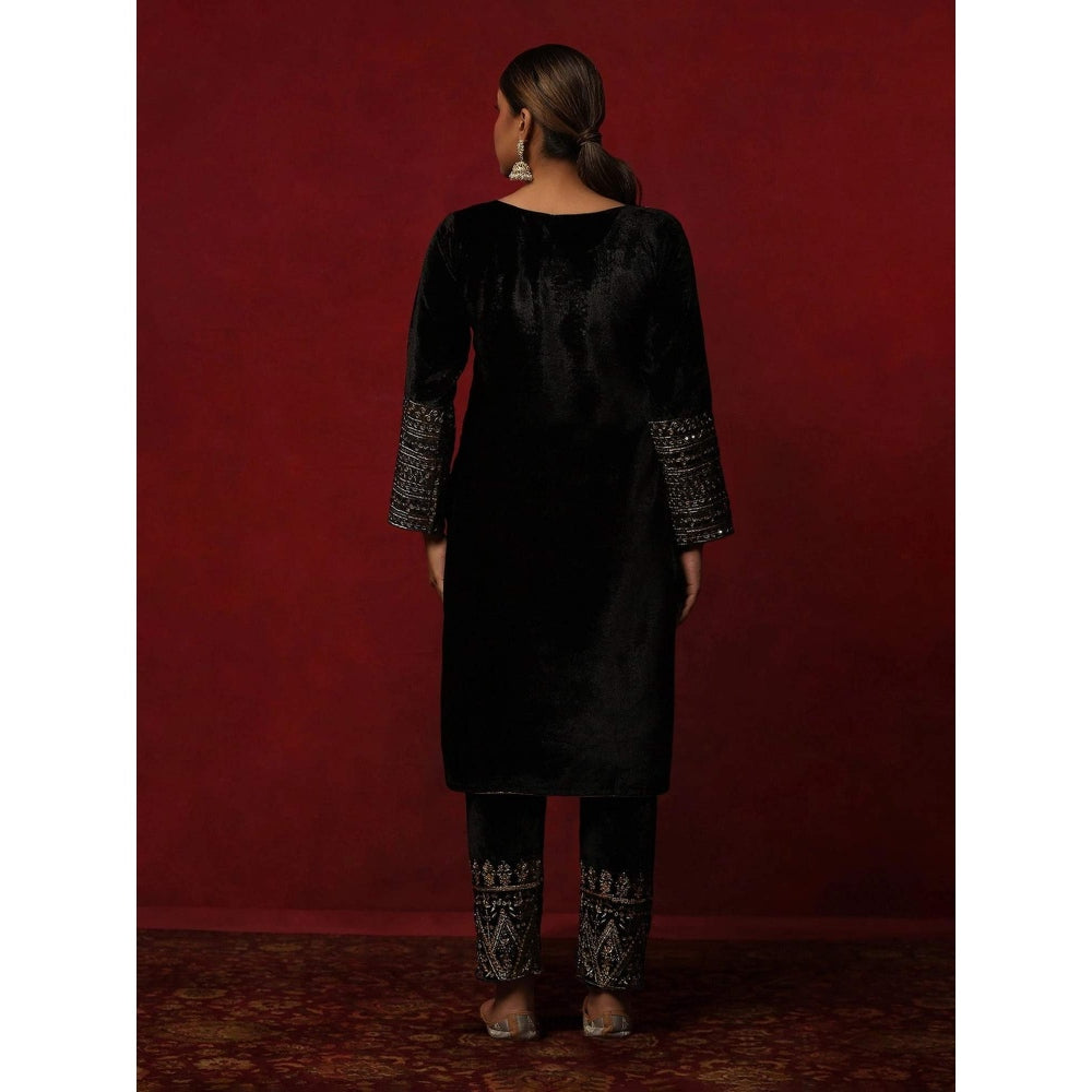 House of Chikankari Black Solid Women's Kurta with Leggings and Dupatta