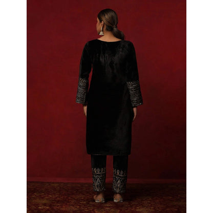 House of Chikankari Black Solid Women's Kurta with Leggings and Dupatta