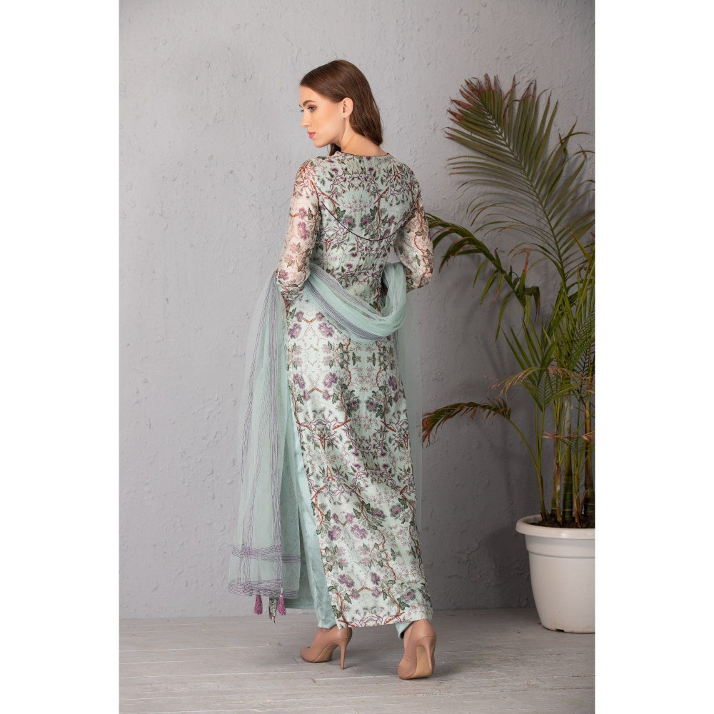 House of Tushaom Blue Kurta with Pant and Dupatta (Set of 3)