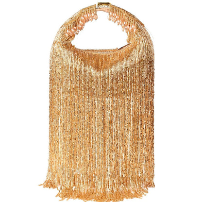 House Of Kosha Bailey Gold Georgette Handcrafted Hand Bag