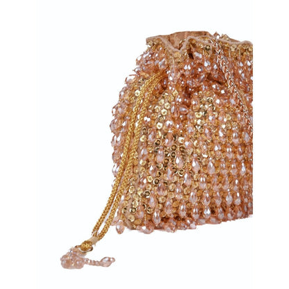 House Of Kosha Haya Gold Embellished Crystal Potli Bag