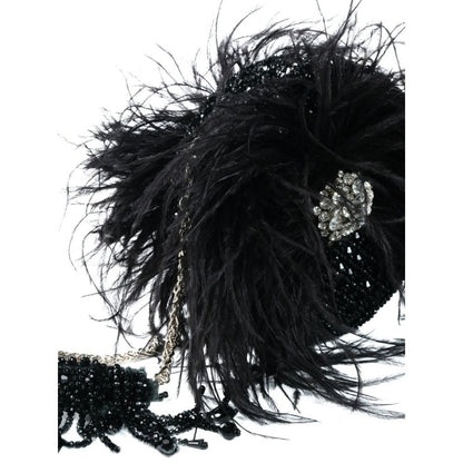 House Of Kosha Kiraz Black Suede Embellished Clutch