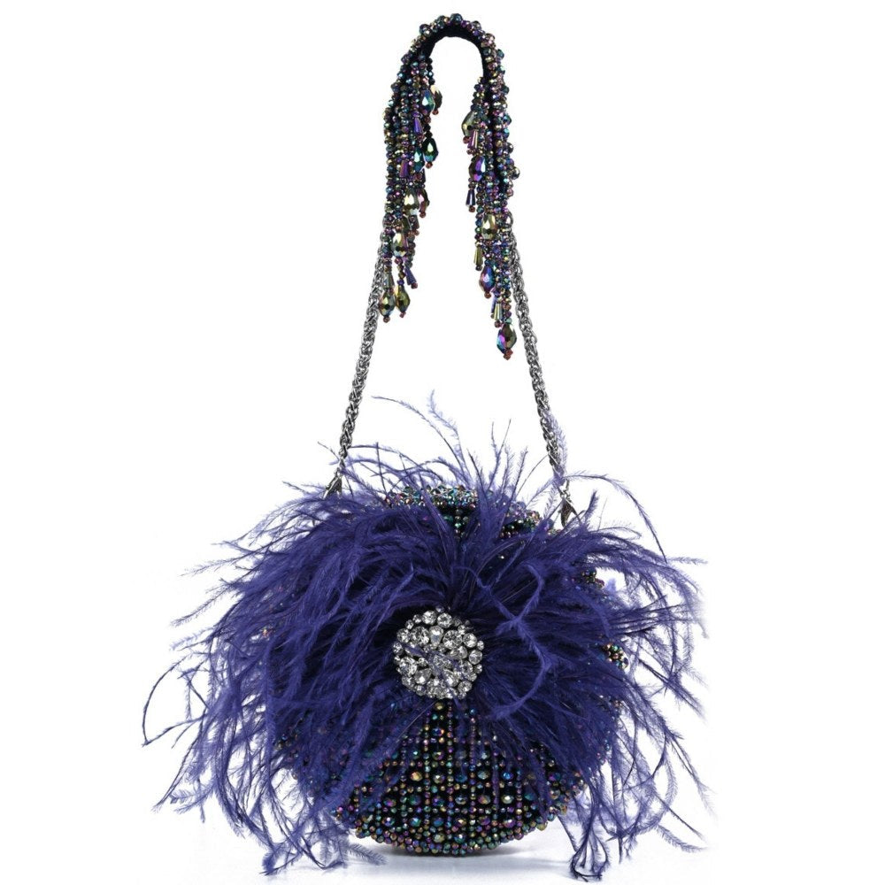House Of Kosha Kiraz Multi-Color Suede Embellished Clutch