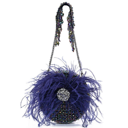 House Of Kosha Kiraz Multi-Color Suede Embellished Clutch