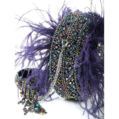 House Of Kosha Kiraz Multi-Color Suede Embellished Clutch