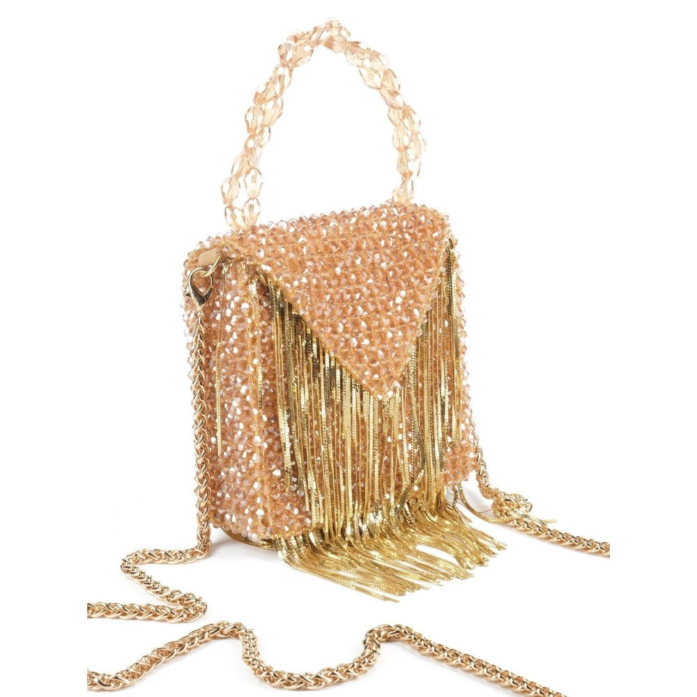 House Of Kosha Natali Golden Embellished Mini Handbag