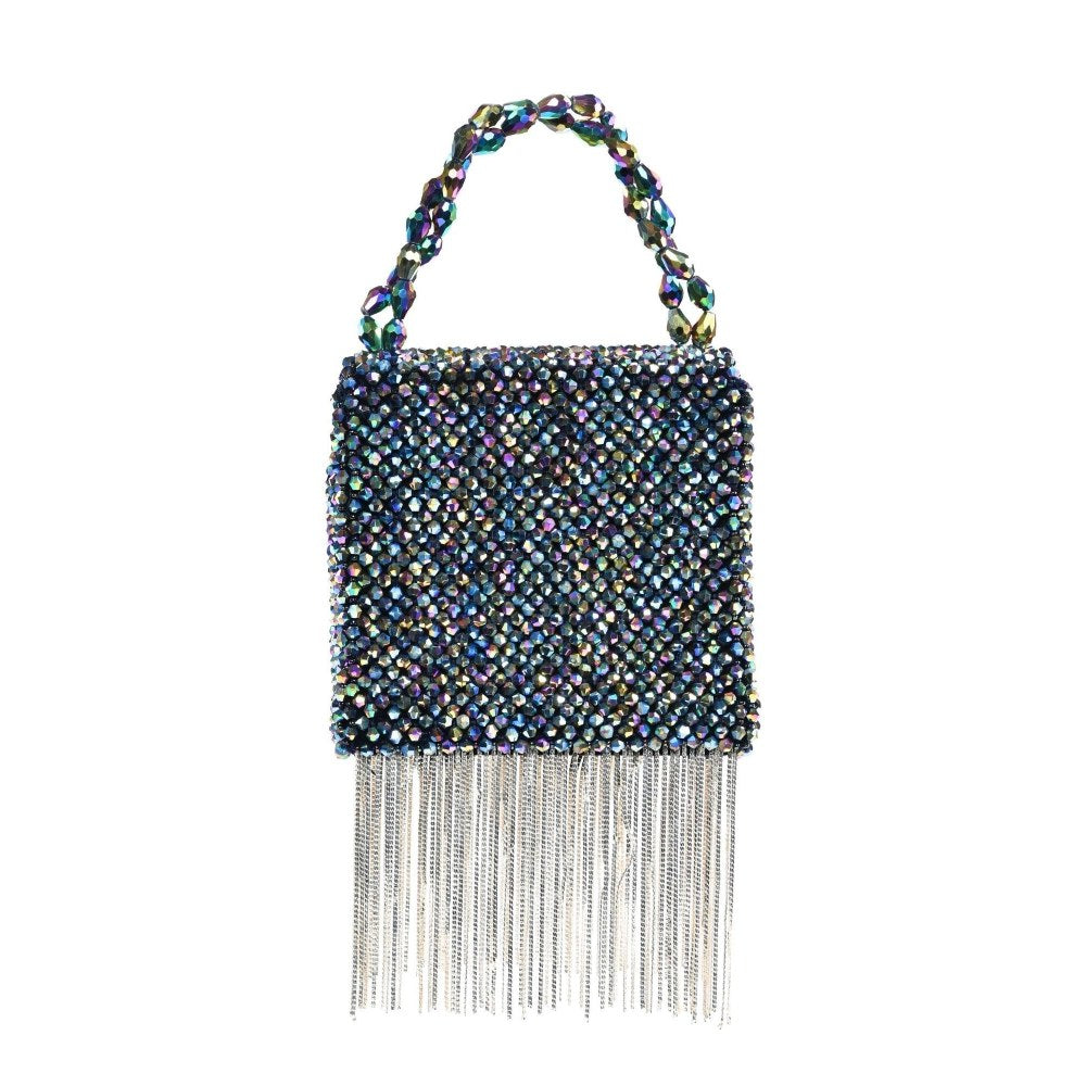 House Of Kosha Natali Multi Embellished with Silver Chain Mini Handbag