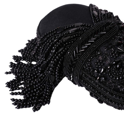 House Of Kosha Azmat Black Suede Embellished Clutch with Detachable Strap