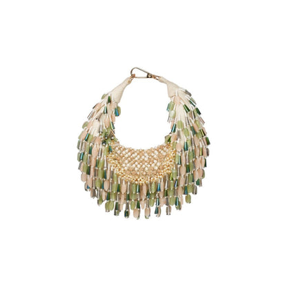 House Of Kosha Alara Green Pastel Suede Embellished Clutch