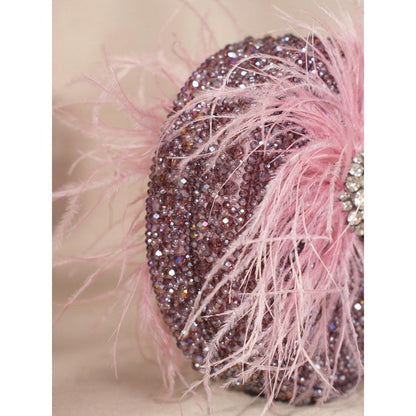 House Of Kosha Kiraz Pink Suede Embellished Clutch with Detachable Sling Chain
