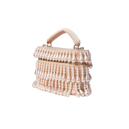 House Of Kosha Zarah Ivory Pearl Embellished Clutch
