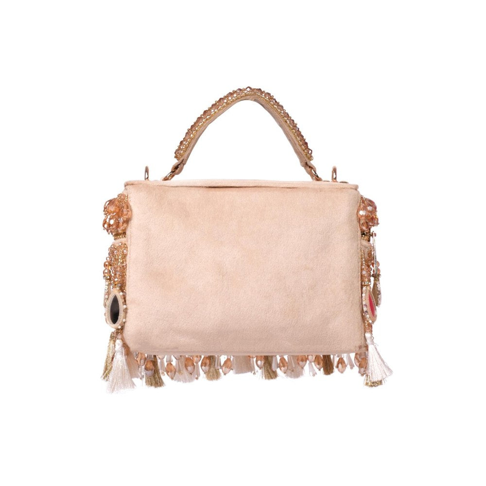 House Of Kosha Mirage Gold Mirrorwork Embellished Clutch