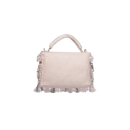 House Of Kosha Mirage Silver Mirrorwork Embellished Clutch