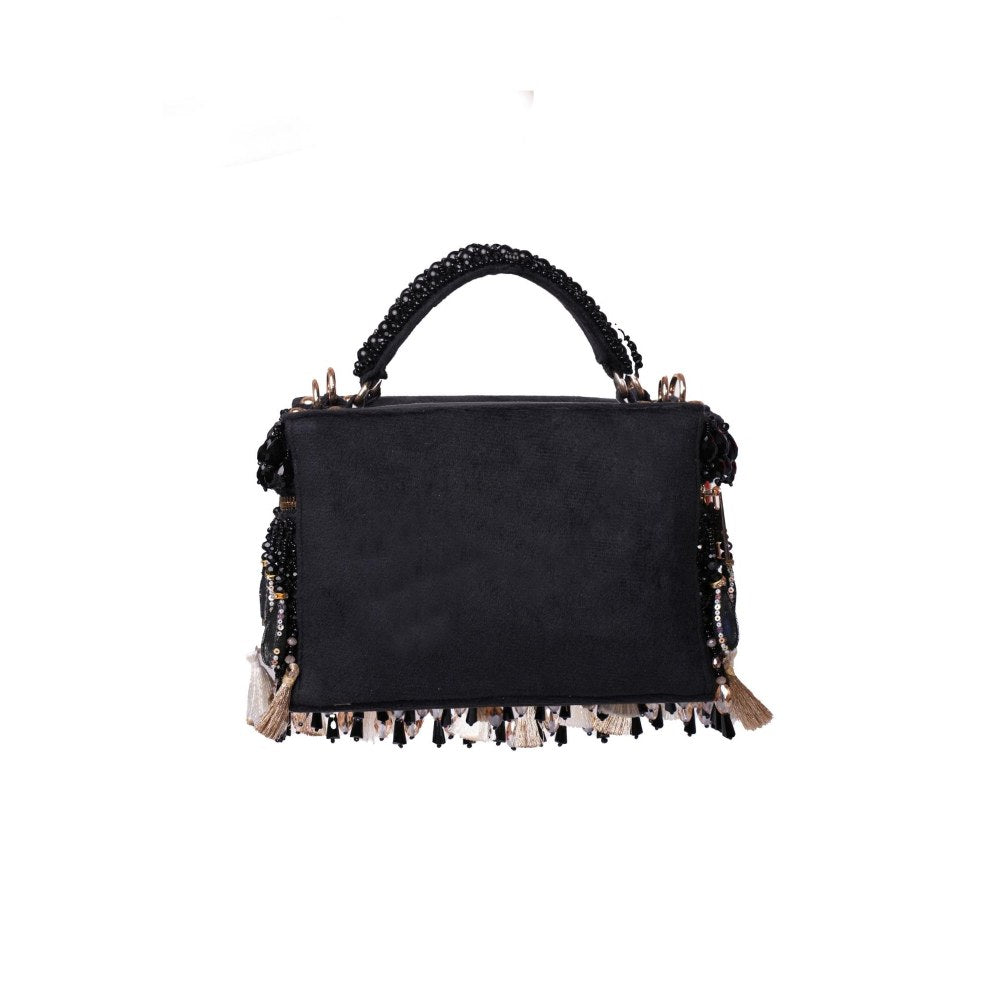 House Of Kosha Mirage Black Mirrorwork Embellished Clutch