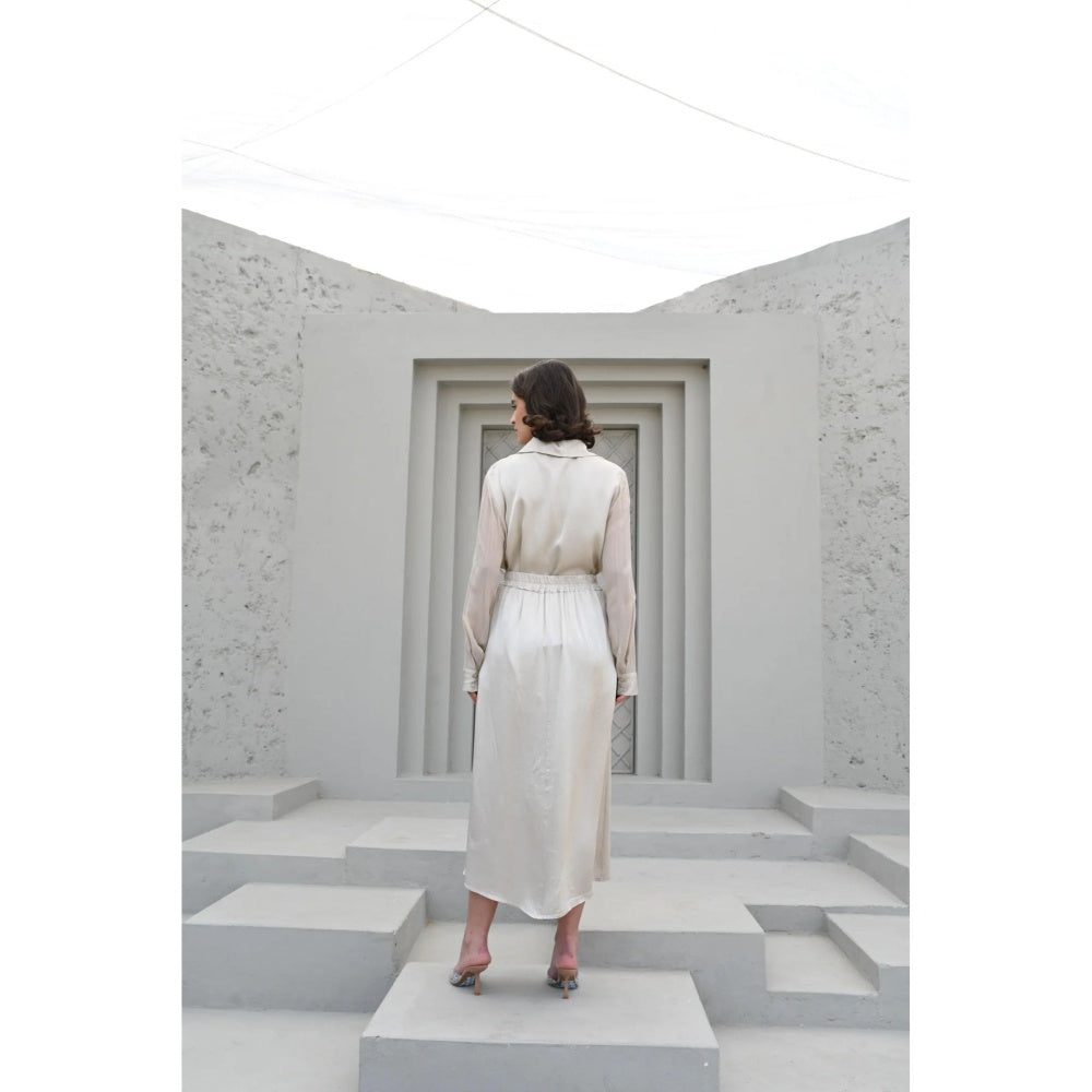 House of duti Ada Off White Solid Co-Ord (Set of 2)