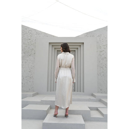 House of duti Ada Off White Solid Co-Ord (Set of 2)