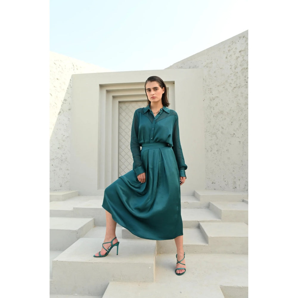 House of duti Ada Green Solid Co-Ord (Set of 2)
