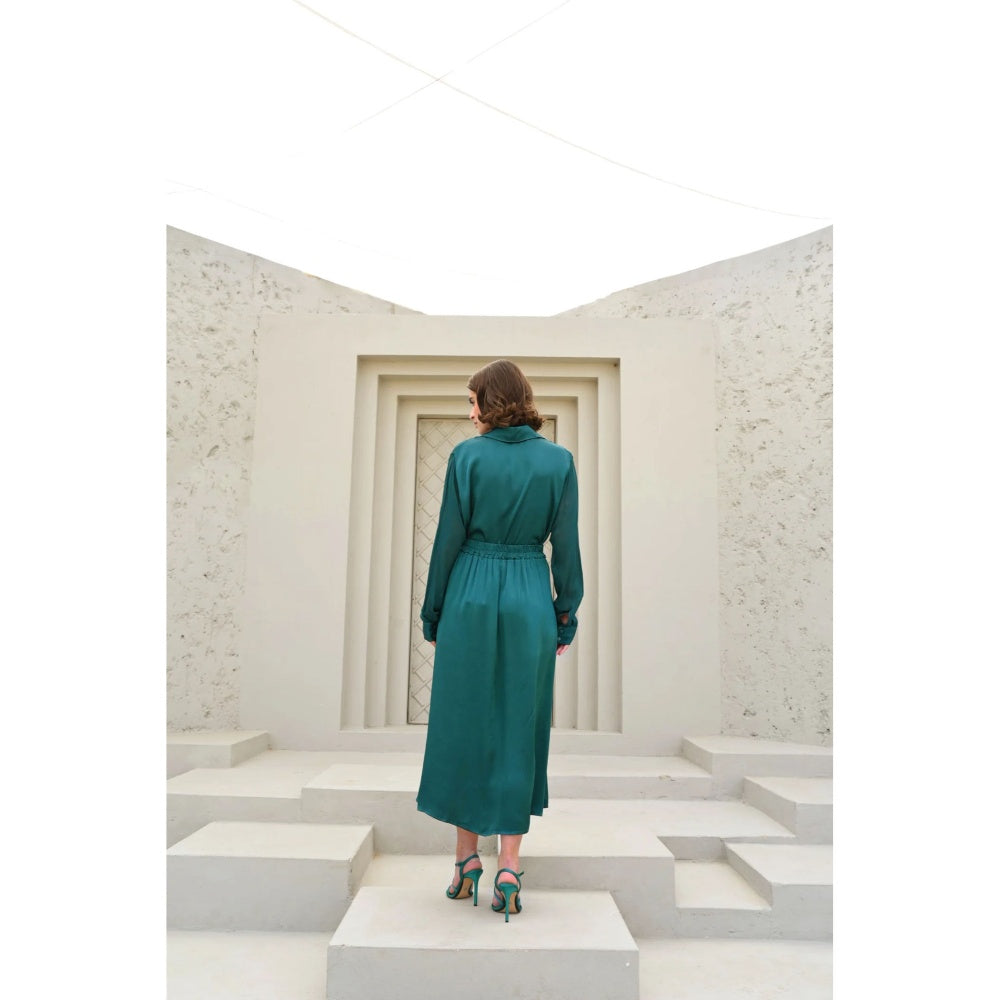 House of duti Ada Green Solid Co-Ord (Set of 2)