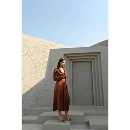 House of duti Ada Brown Solid Co-Ord (Set of 2)