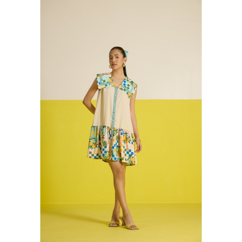 HOUSE OF HEATHER Beige Sorrento Mini Dress