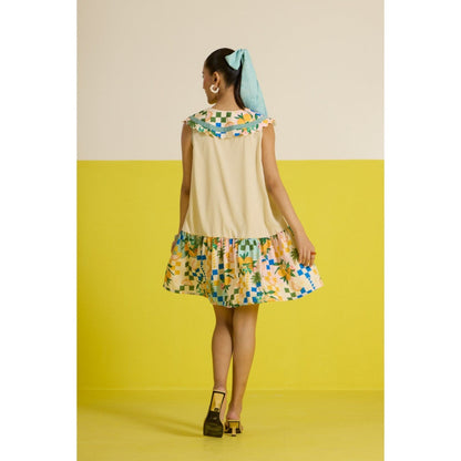 HOUSE OF HEATHER Beige Sorrento Mini Dress