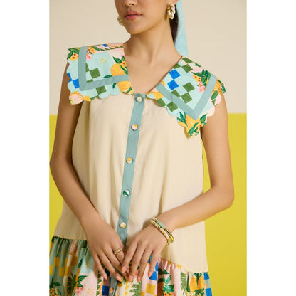 HOUSE OF HEATHER Beige Sorrento Mini Dress