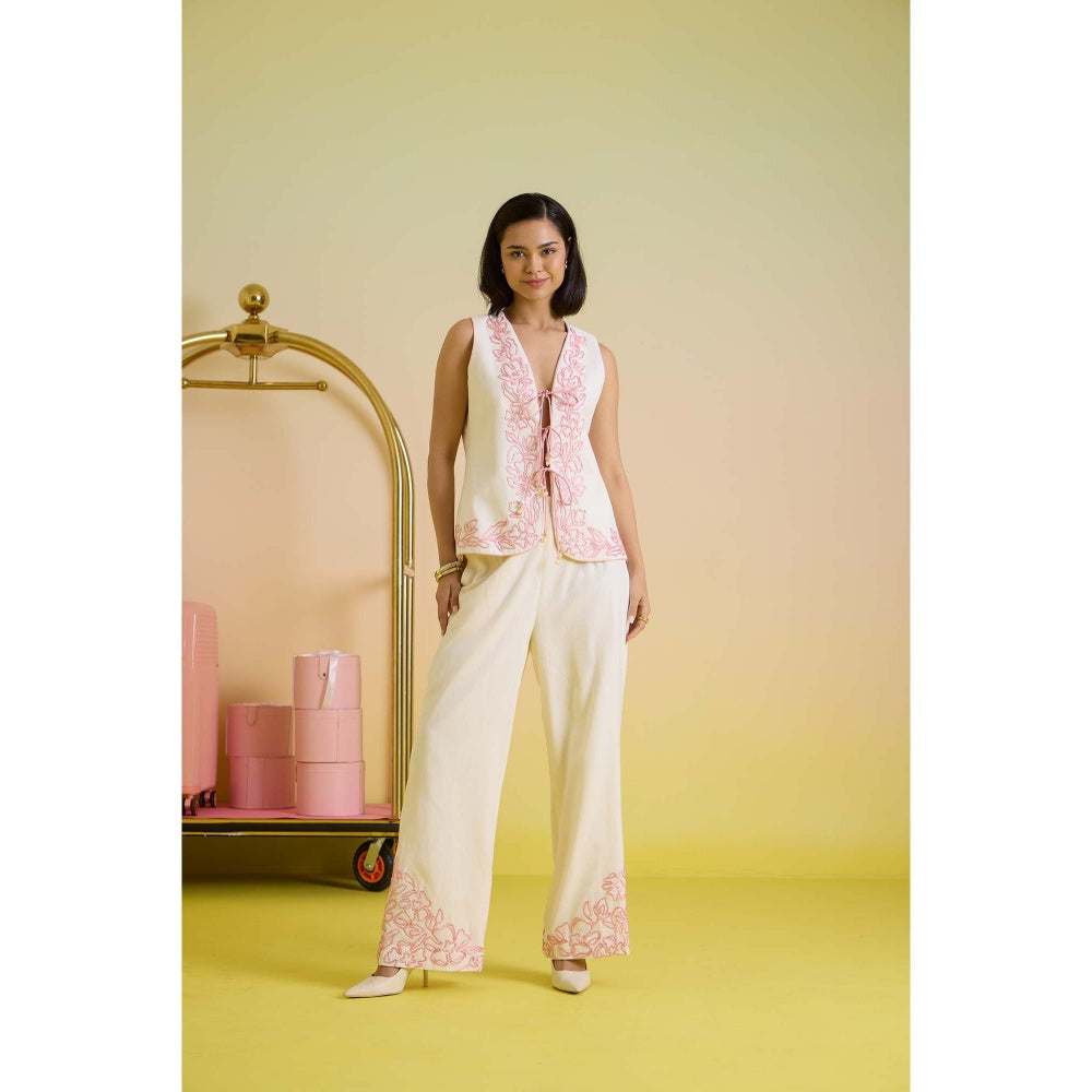 HOUSE OF HEATHER Gelato Vest Co-Ord Set - Ivory