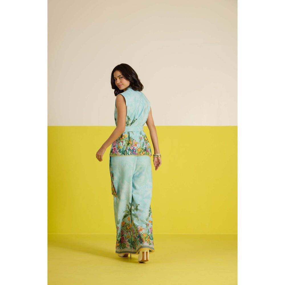 HOUSE OF HEATHER Casabella Vest Co-Ord Set - Blue