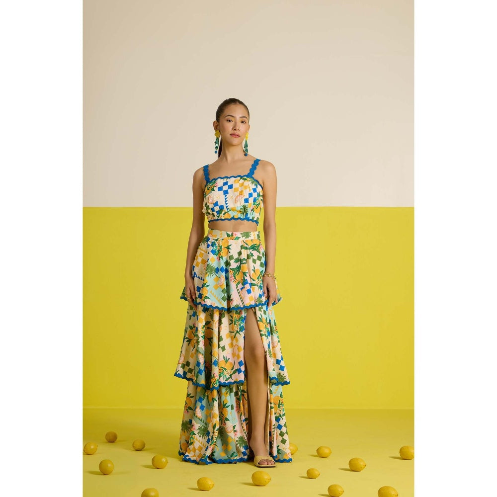 HOUSE OF HEATHER Sorrento Layered Co-Ord Set - Multi-Color