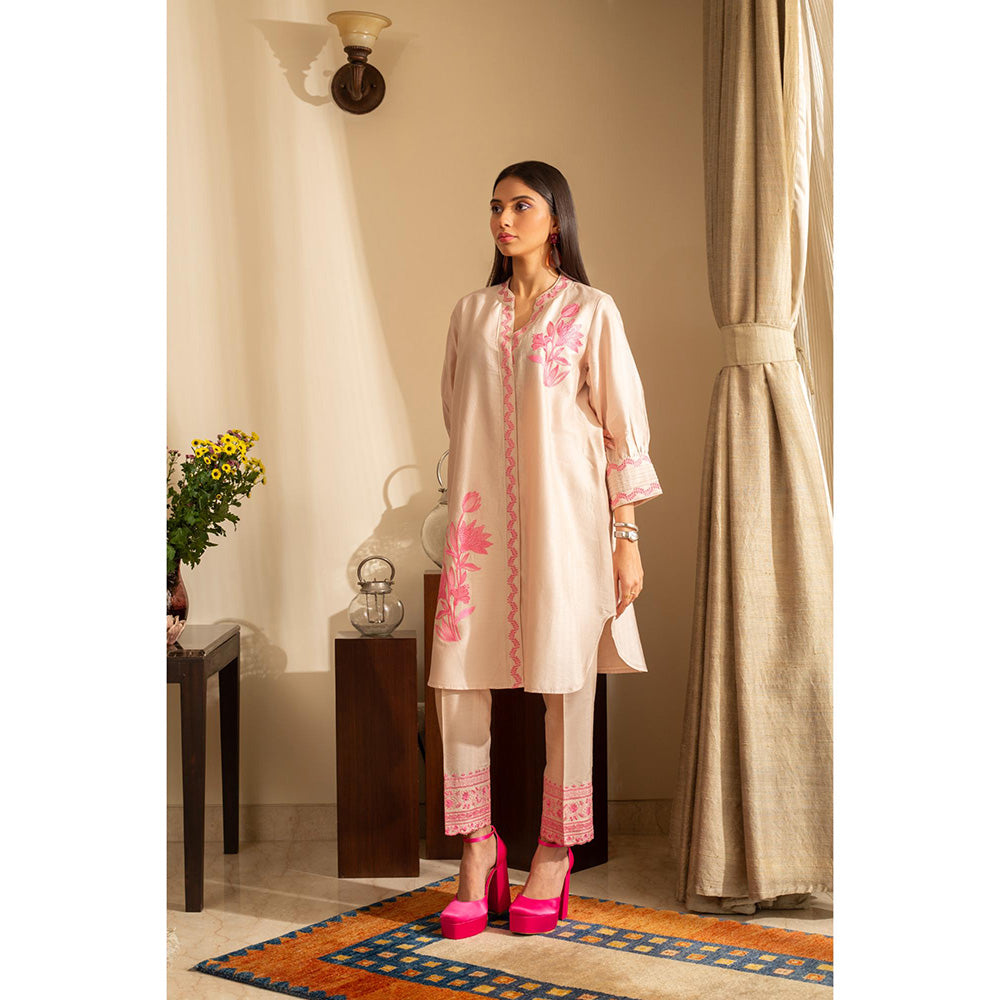 House of Inari Gul-Meh Nude Embroidered Co-Ord Set