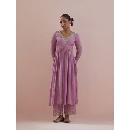 Ikshita Choudhary Lavender Embellished Anarkali Kurta