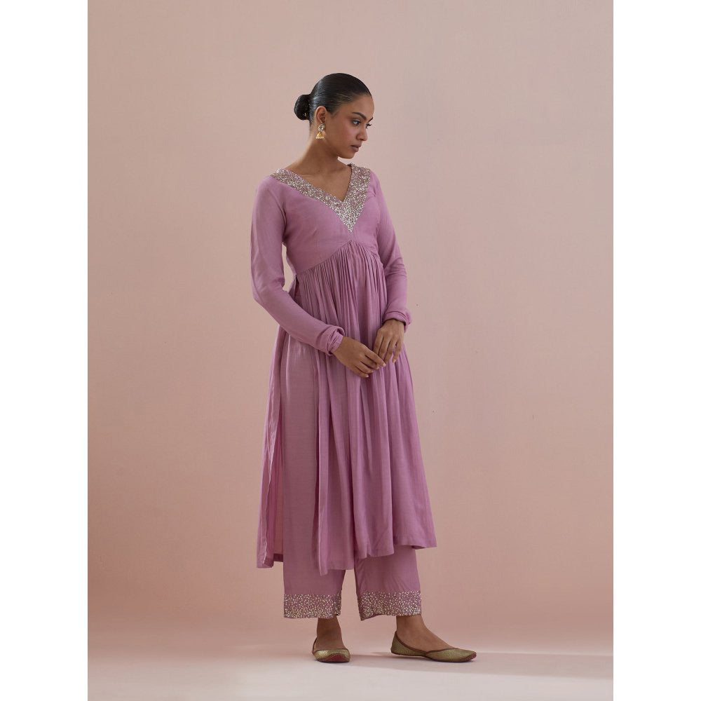 Ikshita Choudhary Lavender Embellished Anarkali Kurta