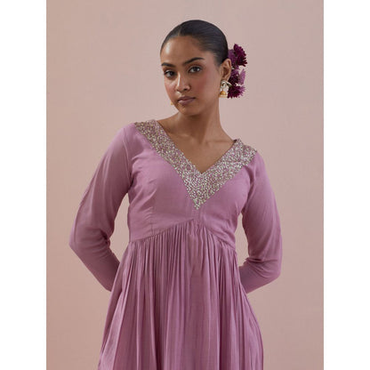 Ikshita Choudhary Lavender Embellished Anarkali Kurta