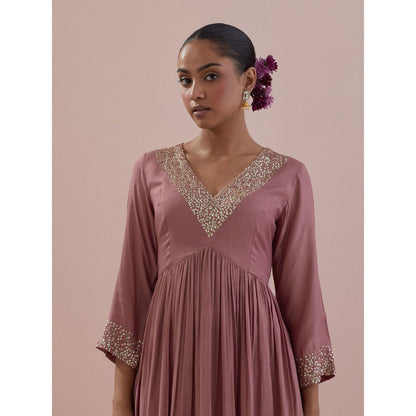 Ikshita Choudhary Pink Embellished Anarkali Kurta