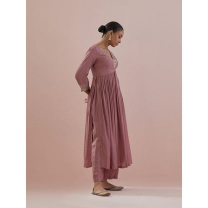 Ikshita Choudhary Pink Embellished Anarkali Kurta