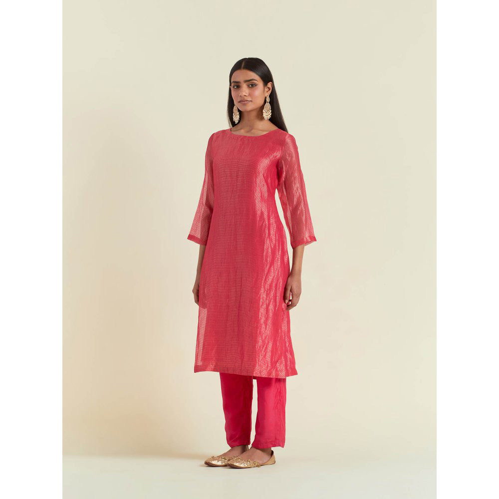 Ikshita Choudhary Pink Kurta with Pant (Set of 2)