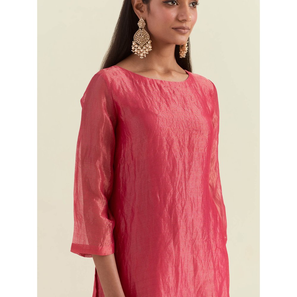 Ikshita Choudhary Pink Kurta with Pant (Set of 2)