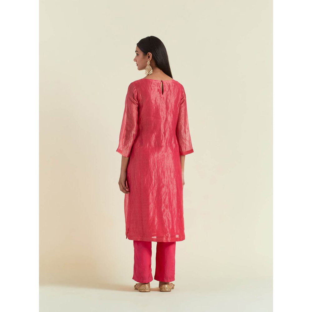 Ikshita Choudhary Pink Kurta with Pant (Set of 2)