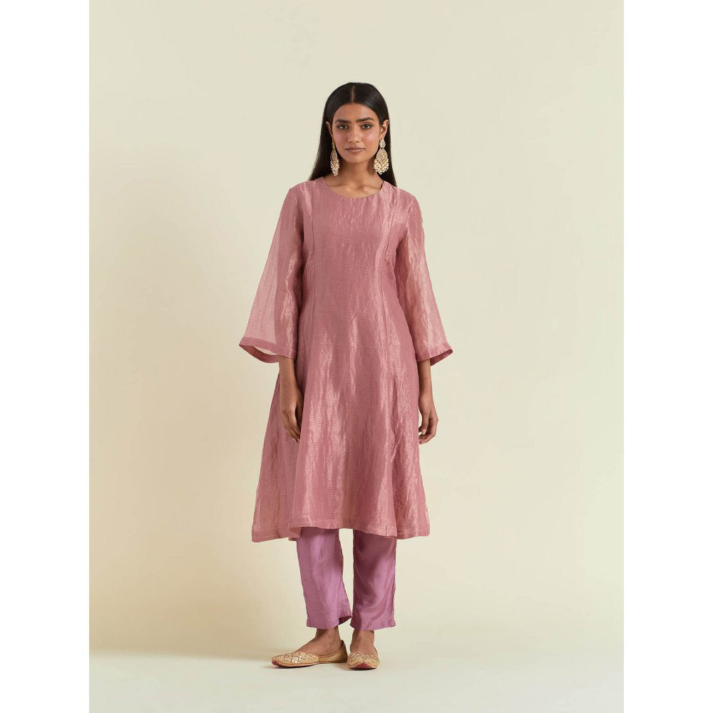 Ikshita Choudhary Dusty Rose Gold Kurta with Pant (Set of 2)