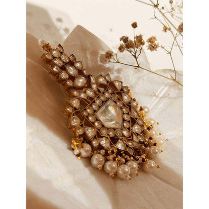 ILLUMINATE JEWELLERY Nagma White Stone Brooche