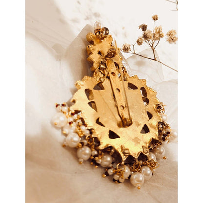 ILLUMINATE JEWELLERY Nagma White Stone Brooche