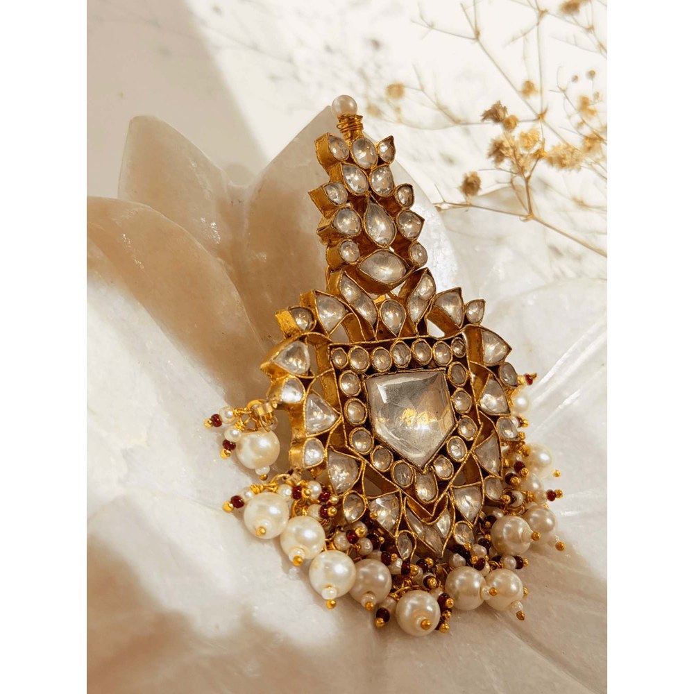 ILLUMINATE JEWELLERY Nagma White Stone Brooche