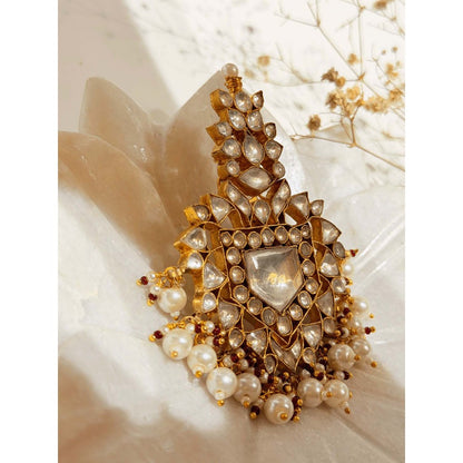 ILLUMINATE JEWELLERY Nagma White Stone Brooche