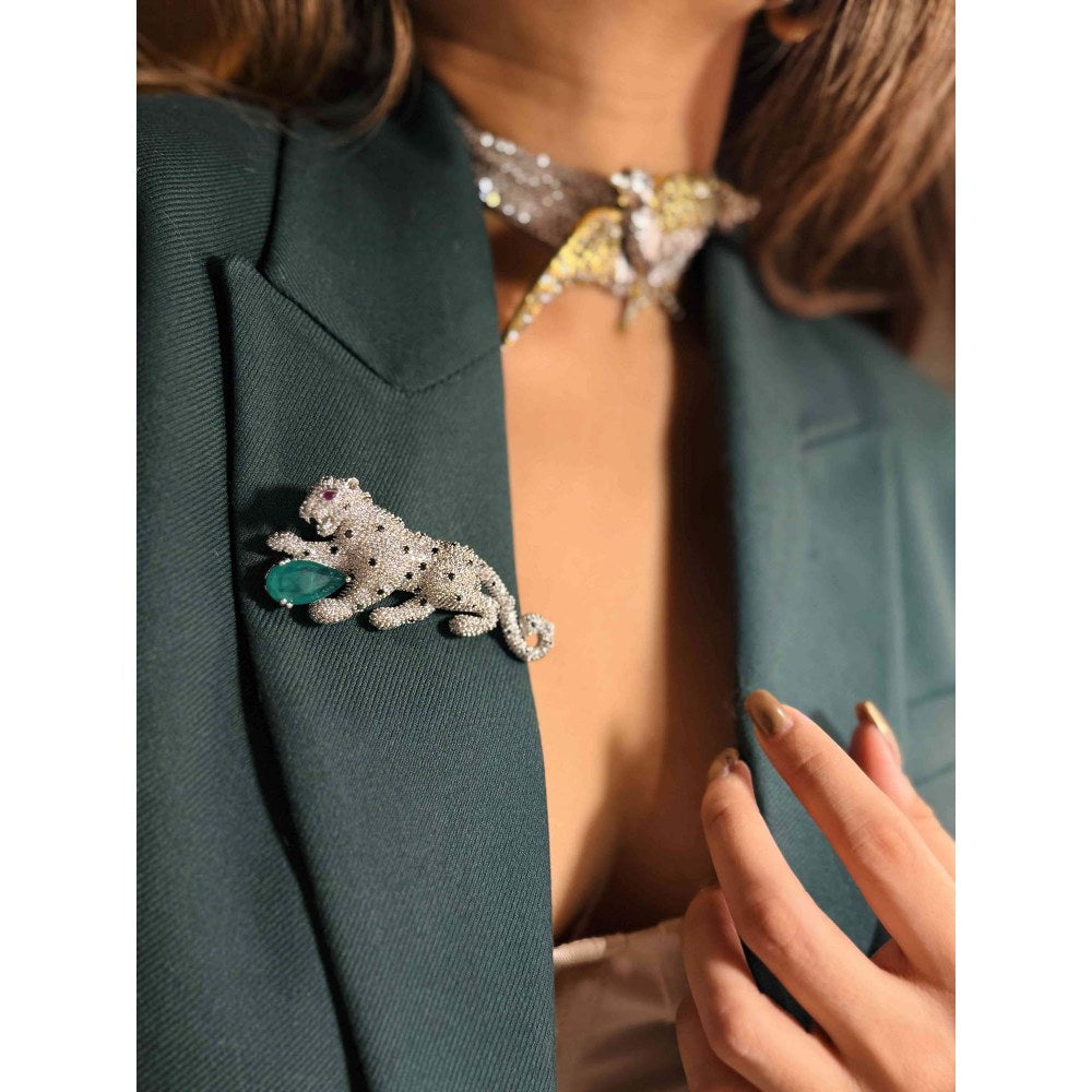 ILLUMINATE JEWELLERY Leopard Multicolor Brooche