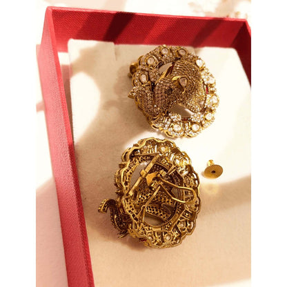 ILLUMINATE JEWELLERY Zircon and Moissanite Stones Elephant Stud