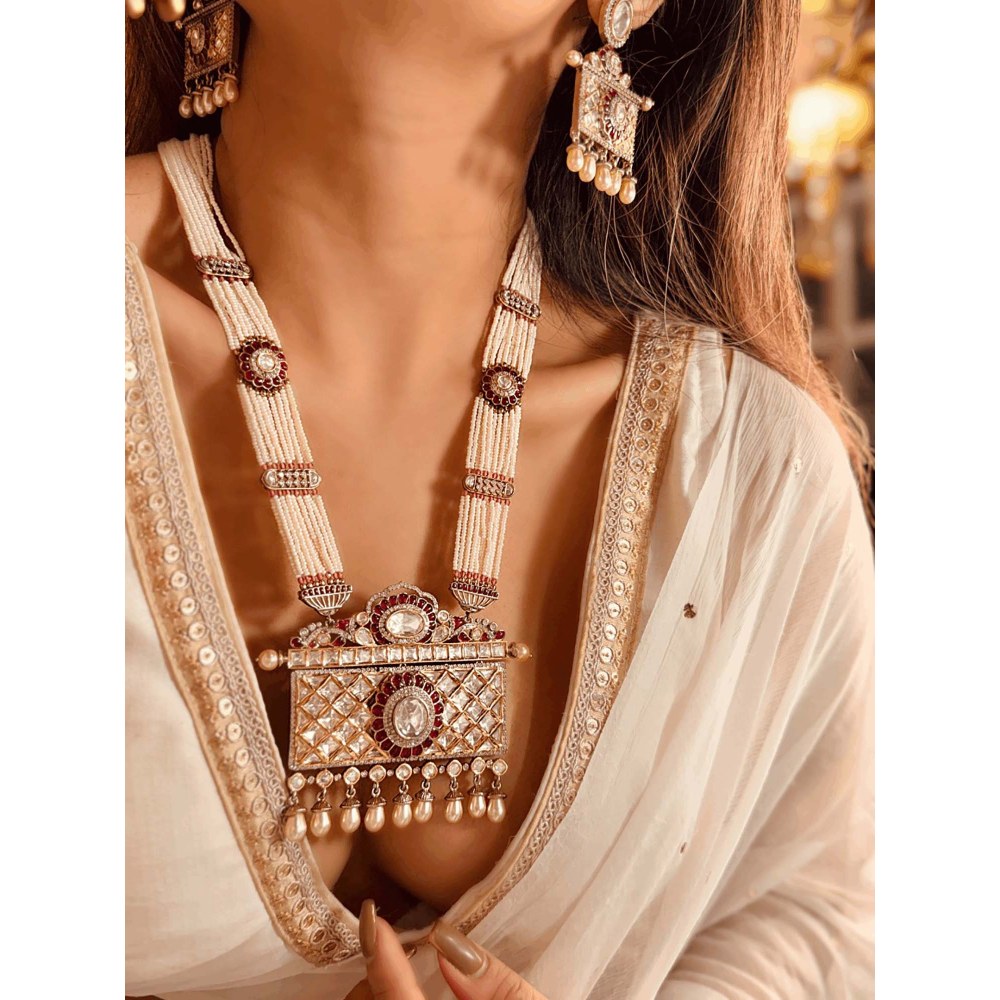 ILLUMINATE JEWELLERY Motilal Pearl Necklace with Earrings