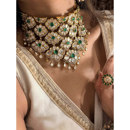 ILLUMINATE JEWELLERY Zaara Zewar Multicolor Choker with Earrings