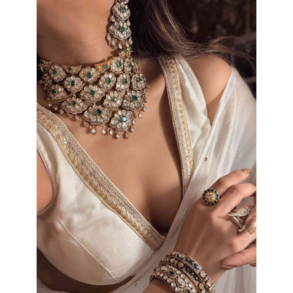 ILLUMINATE JEWELLERY Zaara Zewar Multicolor Choker with Earrings
