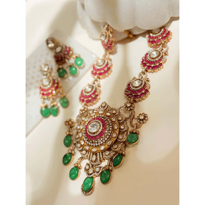 ILLUMINATE JEWELLERY Bekhoob Multicolor Necklace with Earrings